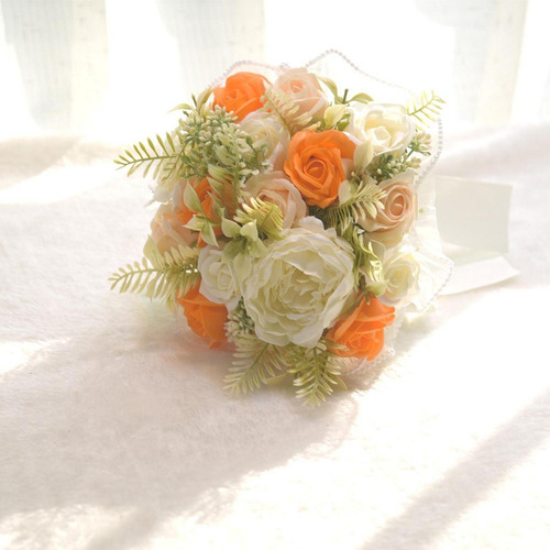 Ramo De Boda Nupcial Flores Artificiales Flor Centro Color