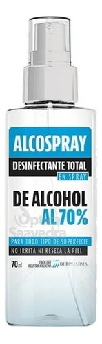Alcospray 70ml Desinfectante Total En Spray De Alcohol 70%
