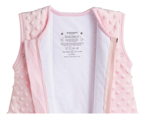 Baby Sleeping Bag Minky Dot Rose, Quilted And Double Layer