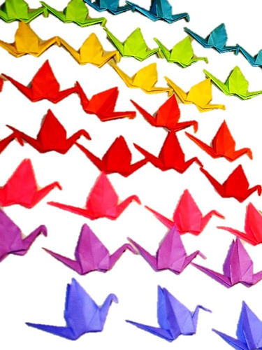 Paq. 200 Grullas De Papel Figuras Origami (15 Cm) Con Hilo