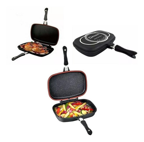 Sartén Doble Parrilla 36 Cms Antiadherente Dessini Italiana Color dessini italy