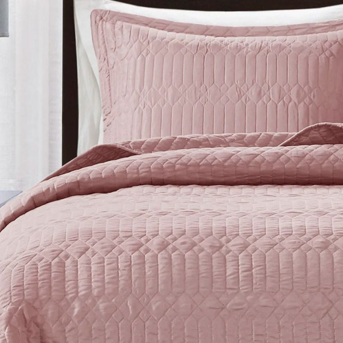 Cobre Leito Queen 3 Pçs Celeste Dupla Face Percal 300 Fios Cor Rosa