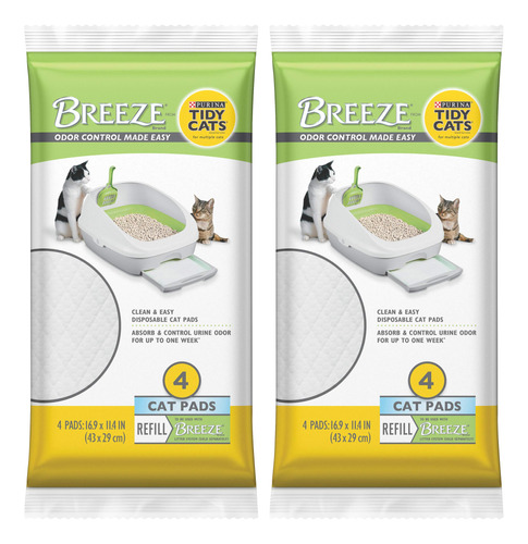 Arena Para Gatos Tidy Cats Breeze, 4 Por Paquete, Paquete D.