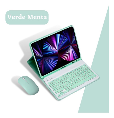 Fundas Con Teclado + Mouse Para iPad 10,2 (7ma/8va/9na) Gen 