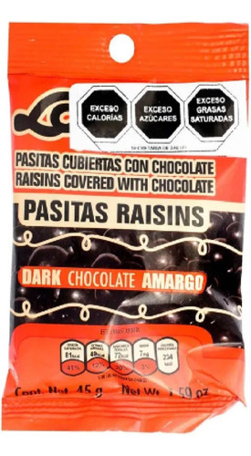Laposse Pasitas Con Chocolate Amargo 45g