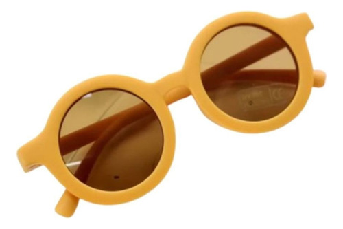 Óculos Solar Infantil Proteção Uv400 Retrô Gato Quadrado Cor Amarelo Retrô