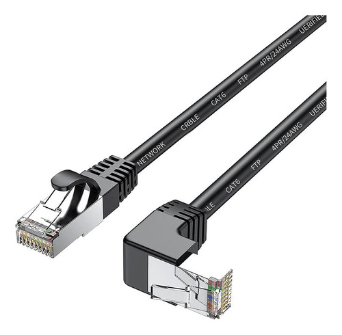Juxinice Cable Ethernet Blindado Cat6 De 90 Grados Hacia Aba