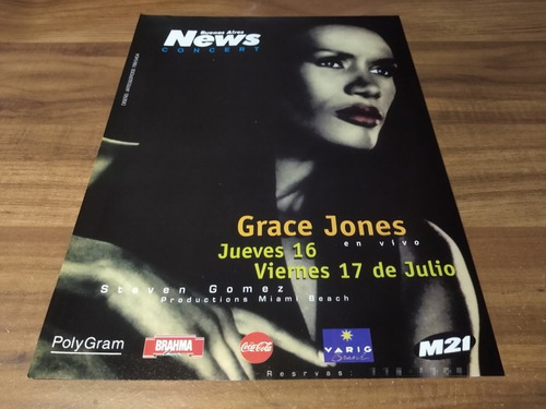 (pd717) Publicidad Grace Jones Buenos Aires * 1998