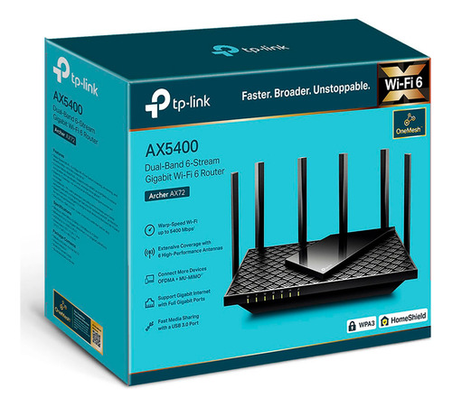 Tp-link Archer Ax72 Router Wifi6 Ax5400 Doble Banda