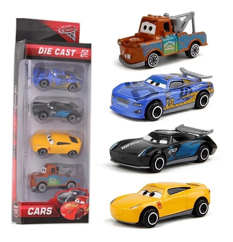 4 Autitos Cars Metálicos Excelente Calidad Regalo Niños 