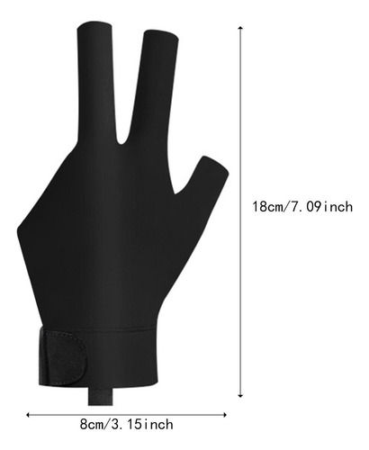Tai 3 Dedos Glove Glove Glove Glove Pool Cue Left Black S