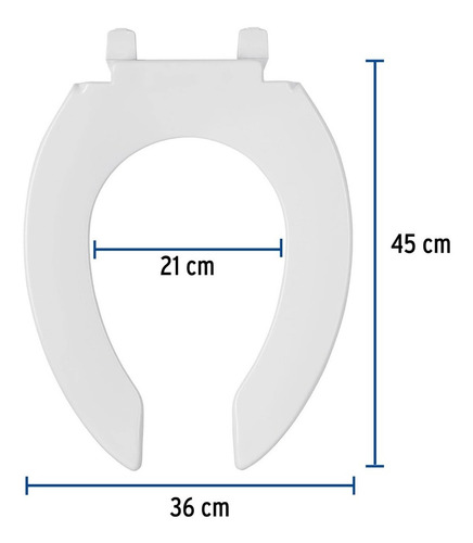 Asiento Alargado Sin Tapa Para Taza Fluxómetro, Blanco 49368