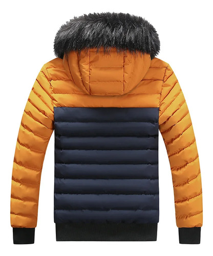 Abrigo Cálido De Algodón Con Capucha Para Hombre
