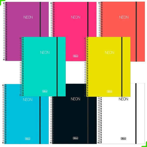 Caderno Neon 1 Matéria Universitário Escolar Colorido 20x28