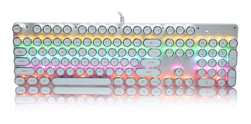Teclado Mecánico Con Diseño Retro Redondo Fácil De Usar Ga