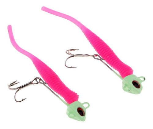 Micro Noctilucous Jig Head Worms Con Gancho L