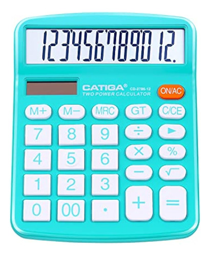 Calculadora De Escritorio De 12 Dígitos Con Pantalla Lcd Gra