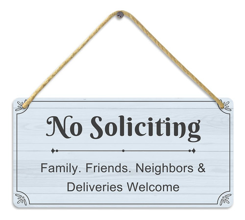 Letrero Bienvenida No Soliciting Friends Family Neighbors 12