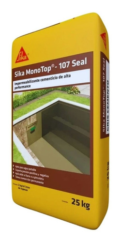 Mortero Cementicio Impermeable Monotop 107 X 25kg X Liquid.