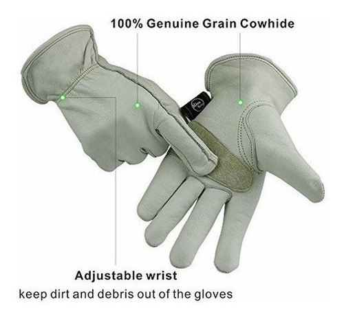 Gardening Warehouse For Yard Work Construction Men & Women Large with Adjustable Wrist Farm Motorcycle KIM YUAN Leather Work Gloves 