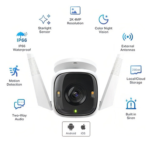 Cámara Wifi Tp-link Tapo C320ws Exterior Visión Nocturna 2k