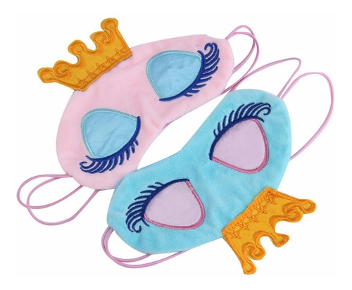 10 Mascaras Dormir - Tapa Olho - Princesa 5 Rosa + 5 Azul