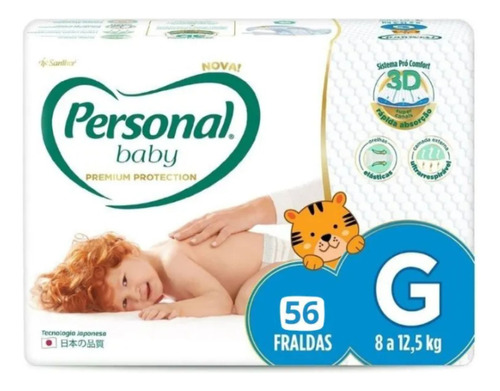 Fralda Personal Premium G 56 Gênero Sem gênero Tamanho Grande (G)