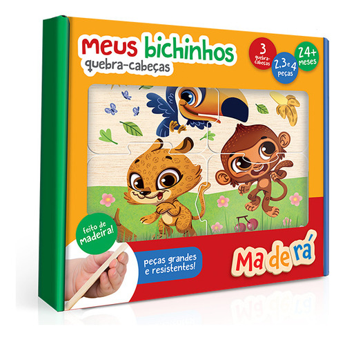 Quebra-cabeças - 2,3 E 4 Peças - Meus Bichinhos - 3126