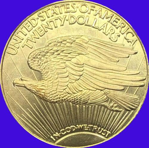 Moeda 20 Dólares Americano 1921- Águia- Cópia Banhada À Ouro