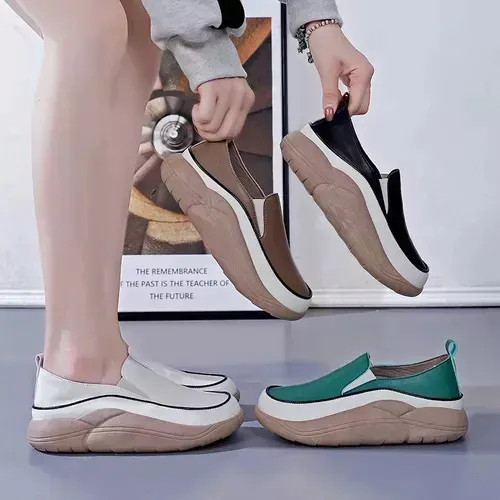 Zapatos Ortopédicos Cómodos De Cuero Suave Para Mujer