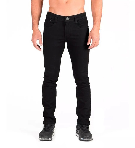 Pantalón Negro Caballero Skinny Slim Bolsa Seccionada
