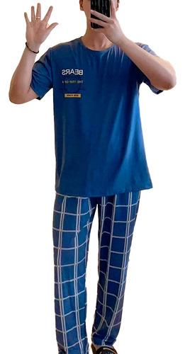 Pijama De Hombre Playera Y Pantalón De Cuadros