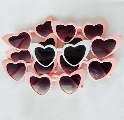 Entes Mujer Accesorios Para Lentes De Corazon Dama Moda Sol Color De La Lente Oscura Color Del Armazón Blanco Diseño Corazon Ind