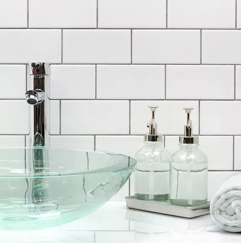 Azulejo Ceramico Subway Blancos 7.5x15 Cocina Baño Pared