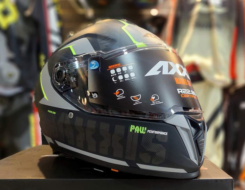 Imagen 2 de 8 de Casco Moto Axxis Hawk Evo Paw B2 Gris Mate Doble Visor