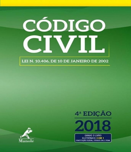 Código Civil: Código Civil, De Editora Jurídica Da Editora Manole (instituição). Editora Manole - Juridico, Capa Mole, Edição 4 Em Português