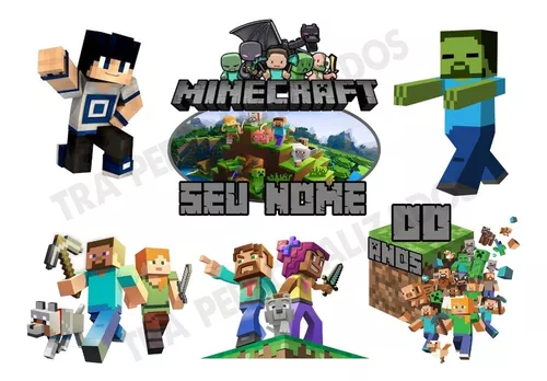 Minecraft em 2023  Minecraft, Topper de bolo, Topo de bolo