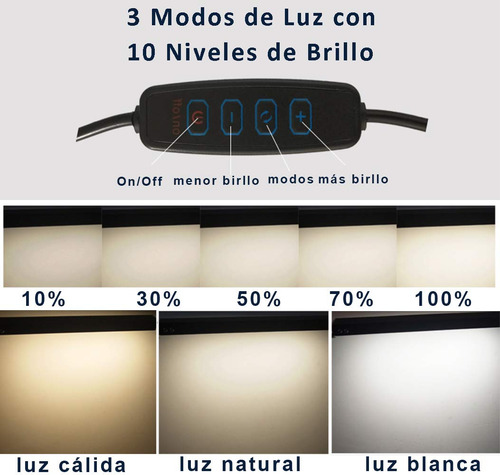 Lámpara De Escritorio Led, Lámpara Led Con Brazo Oscilante