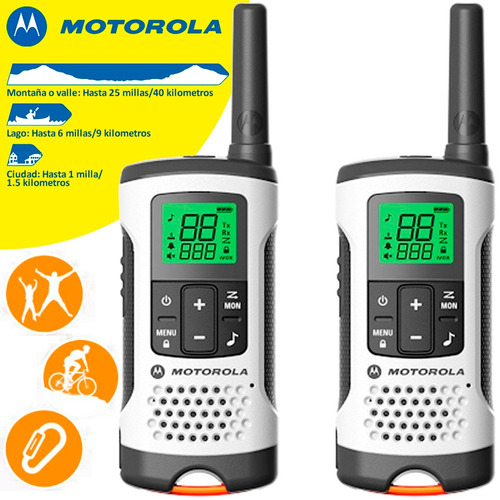 2 Radios Motorola T260 25mi 40km 22ch Livianos Portatiles