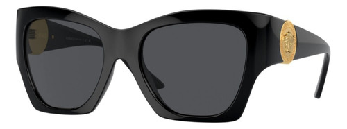Óculos de sol femininos Versace Aviator L Metal Ve4452, cor preta, cor da moldura, preto