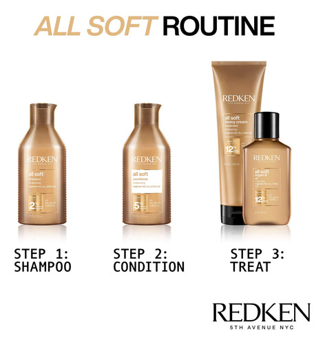 Champú Redken All Soft Con Aceite De Argán, Tamaño De Viaje,