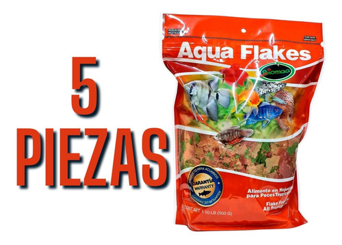 Imagen 1 de 5 de 5 Alimento Para Peces Tropicales Aqua Flakes 500g Premium