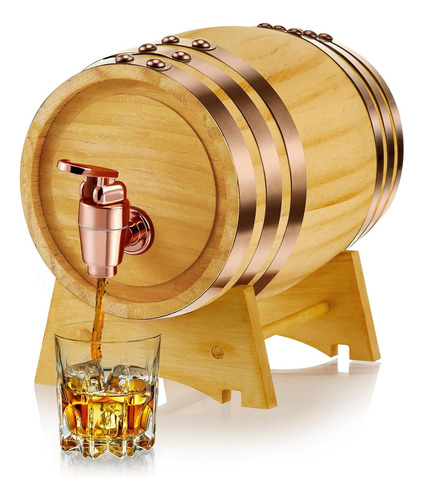 Barril Madera Dispensador De Whisky Y Licores