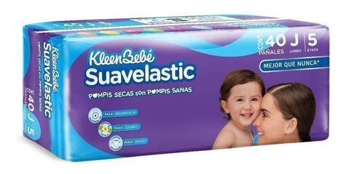 Imagen 1 de 1 de Pañales Kleenbebe Suavelastic Grande Jumbo 40 Piezas Etapa 5