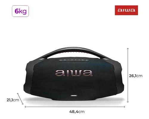 Caixa De Som Boombox Aiwa Aws-bbs-01b 200w Ip66 30hs De Bateria