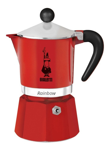 Cafetera Espresso Rainbow Bialetti 3 Tazas 150ml Rojo