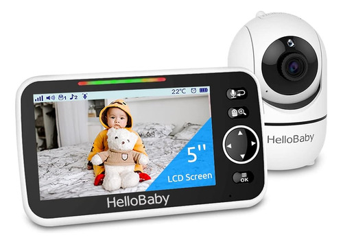 Hellobaby Baby Baby Monitor, 5''sreen Con Batería De 30 Hora