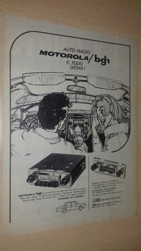 P282 Clipping Publicidad Auto Radio Motorola Bgh Año 1965