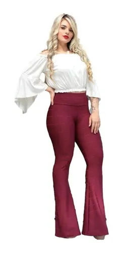 Calça boca de hotsell sino cor vinho