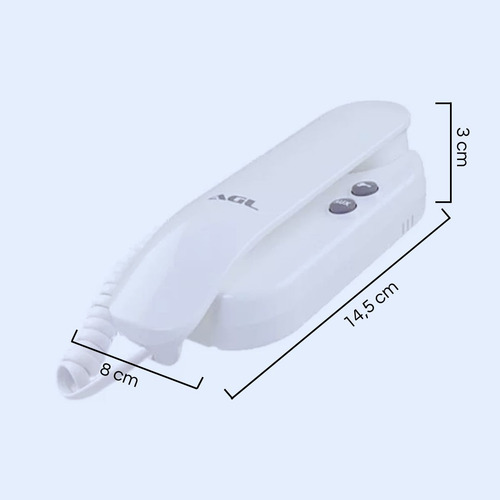Kit Com 2 Interfones Agl S100 Para Portão Elétrico Branco